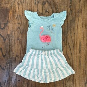 Toddler girl top and skirt set